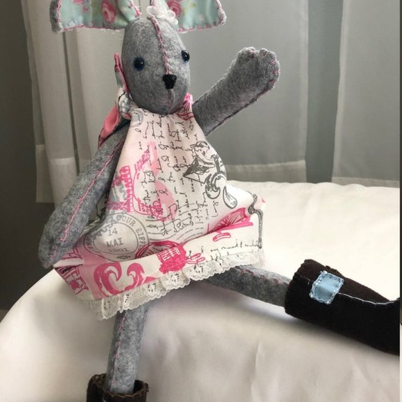 Bunny, coat, scarf, boots and dress
